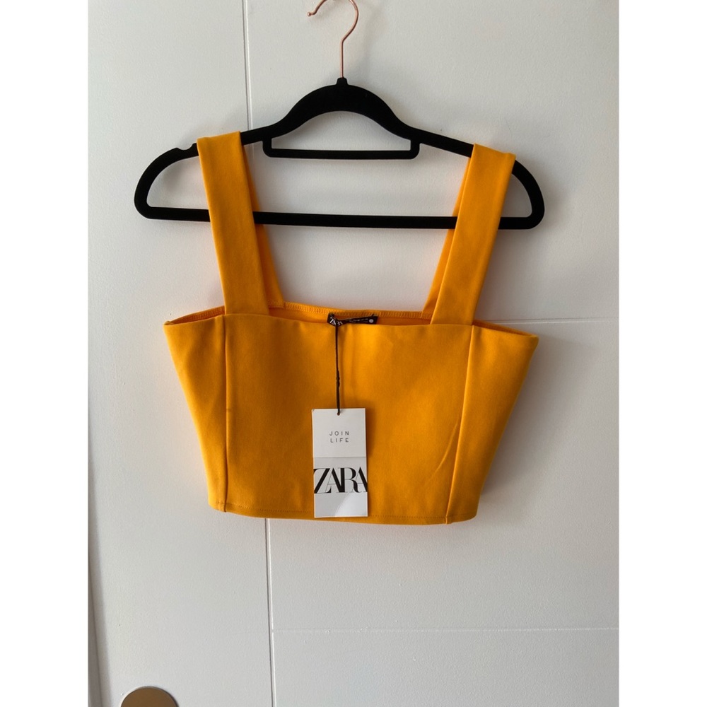 NEW ZARA Bright Orange Crop Top